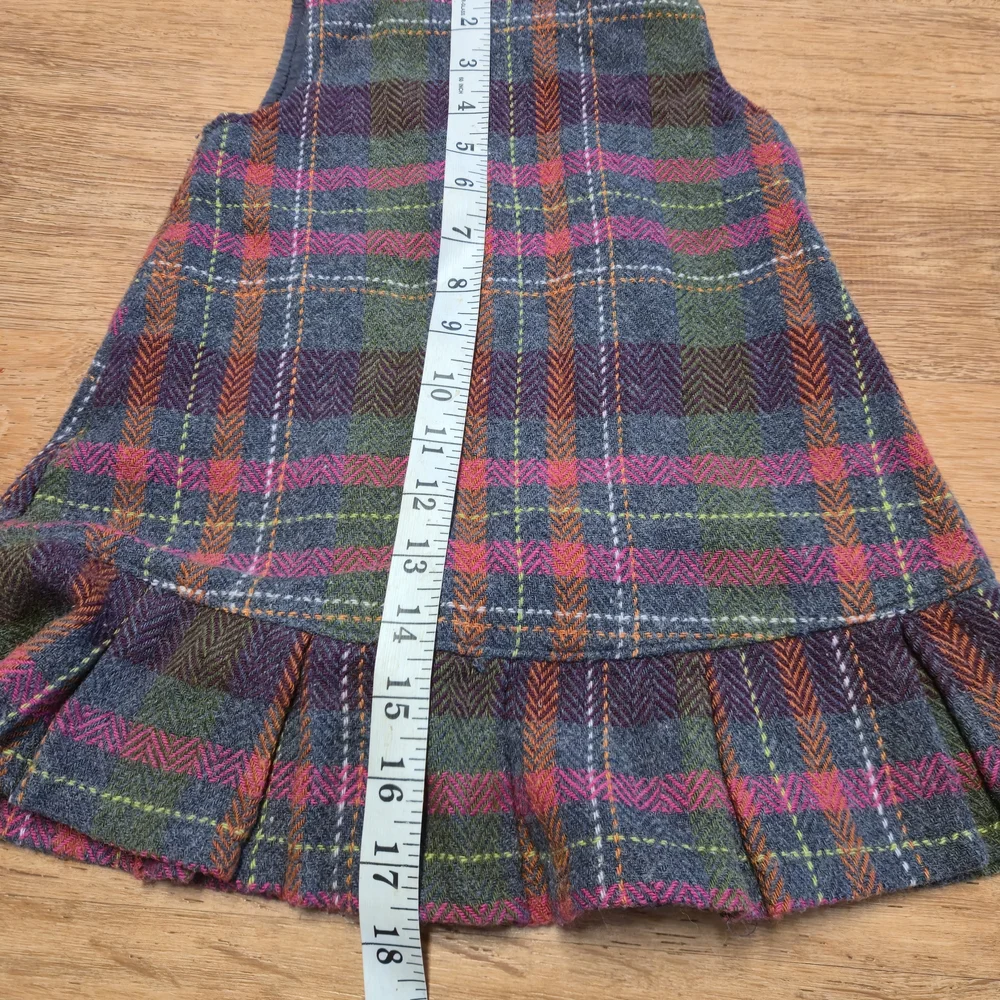 Gymboree Colorful Plaid Sleeveless Dress Wool Blend 2007